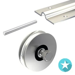 Kit coulissant 12 mm - rails 4 x 1,95 m pour portail de 4 m - 400 kg-Slid’Up By Mantion Online