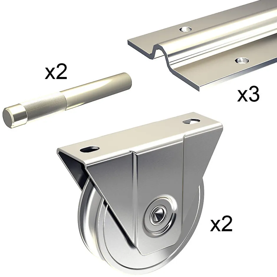 Kit coulissant 16 mm - rails 3 x 1,95 m pour portail de 3 m - 400 kg-Slid’Up By Mantion Hot