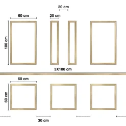 99DECO Kit de 7 moulures murales en bois Pin des Landes - Prêt à coller et peindre - Apolline - 3 mètres