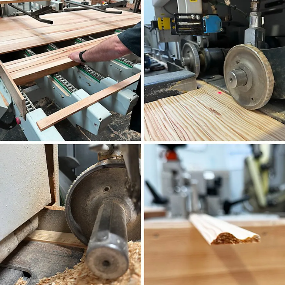 99DECO Kit de 7 moulures murales en bois Pin des Landes - Prêt à coller et peindre - Apolline - 3 mètres