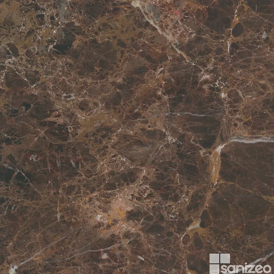 Kit de 2 Panneaux d'Habillage Décoratif Mural Douche, L120xl120x0.4 cm, finition marbre marron, Emperador KOBERTIN-Kobert-in Discount