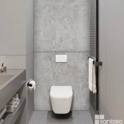 Kobert-in Kit de 2 Panneaux d'Habillage Décoratif Mural Douche, L120xl120x0.4 cm, finition béton, Urban Concrete KOBERTIN