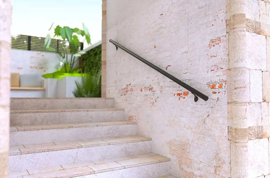 Alumin'home Kit de fixation pour main courante aluminium noir