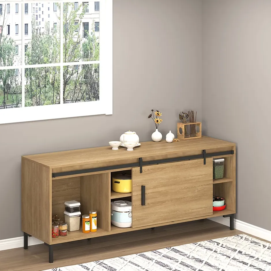 Homcom Kit de porte coulissante compatible porte ép. 35-45/40-45 mm longueur totale rail 2 m charge max. 20 Kg acier au carbone noir