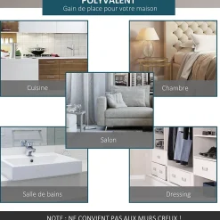 Kit de porte coulissante compatible porte ép. 35-45 ou 40-45 mm longueur rail 1,83 m charge max. 100 Kg acier brun-Homcom Sale