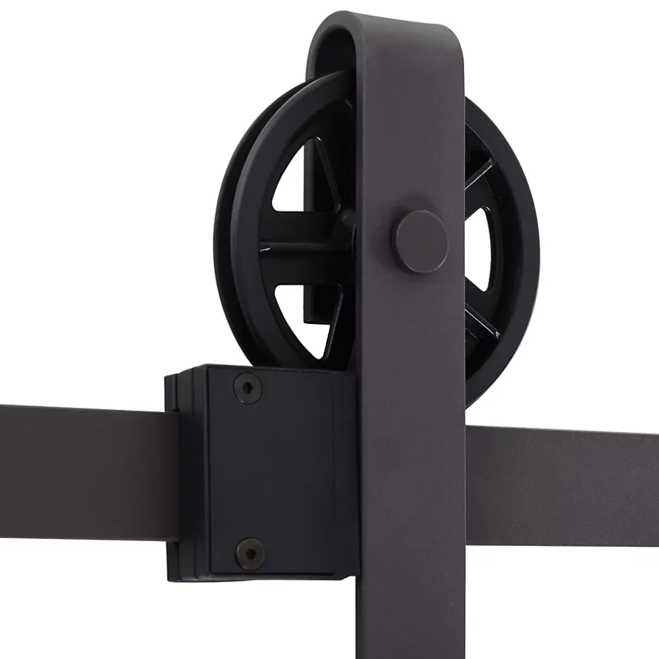 Kit de porte coulissante compatible porte ép. 35-45 ou 40-45 mm longueur rail 1,83 m charge max. 100 Kg acier brun-Homcom Sale