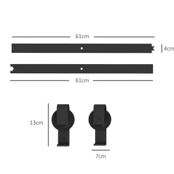 Homcom Kit de porte coulissante compatibilité porte épaisseur 40-55 mm longueur rail 1,22 m charge max. 90 Kg acier au carbone noir