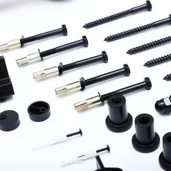 Kit de porte coulissante compatibilité porte d'une épaisseur de 35-45 mm et largeur max. 1 m charge max. 100 Kg acier brun foncé-Homcom Discount