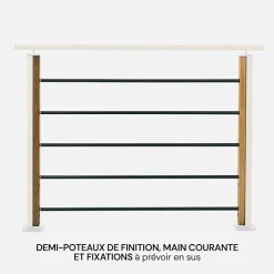 Kit de remplissage pour garde-corps avec traverses et tubes pose à plat, Moka-Kordo