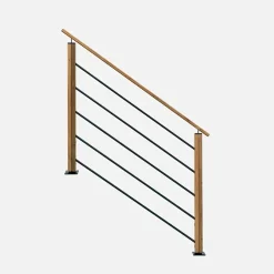 Kit de remplissage pour garde-corps en escalier avec traverses et tubes, Moka-Kordo Outlet