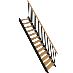 Kit escalier droit hêtre laqué noir et chêne naturel Gagliano-Fortia Discount