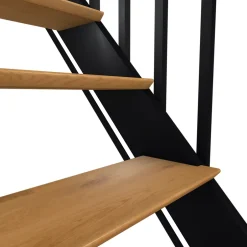 Kit escalier droit hêtre laqué noir et chêne naturel Gagliano-Fortia Discount