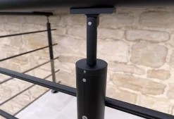 Kit garde corps à plat Oxalis noir 2m-Alumin'home New