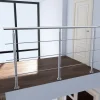 Kit garde corps en acier inoxydable a 3 traverses Longueur 120 cm Balustrade a fixation a plat pour terrasse ou escalier-Saniland Clearance