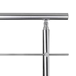 Kit garde corps en acier inoxydable a 5 traverses Longueur 100 cm Balustrade a fixation a plat pour terrasse ou escalier-Saniland Online