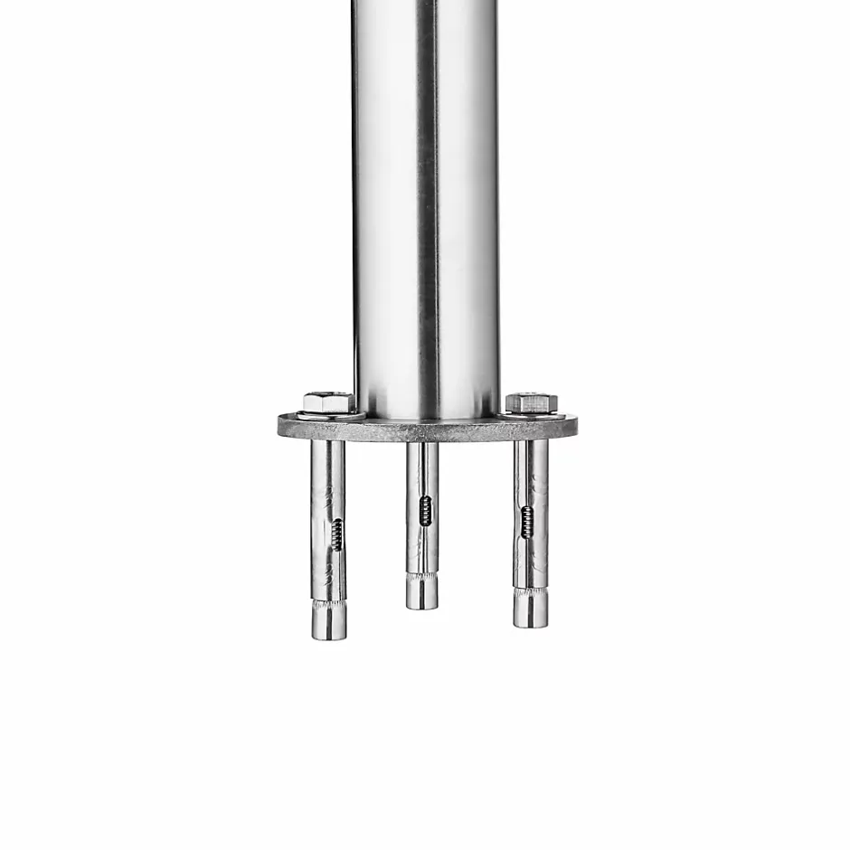 Kit garde-corps 3 barres rondes 2.2 m Acier Inox 201 Argent - Installation verticale - Usage intérieur et extérieur-AICA Sanitaire Discount