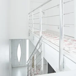 Kit garde-corps aluminium gris alu 2m pose latérale avec main courante teintée chêne, Inoline-Kordo Discount