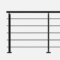 Kit garde-corps aluminium noir 2m pose à plat, Initio-Kordo Hot