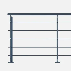 Kordo Kit garde-corps aluminium gris anthracite 2m pose à plat, Initio