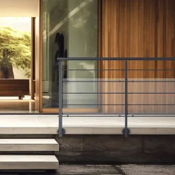 Kordo Kit garde-corps aluminium gris anthracite 2m pose latérale, Opalu