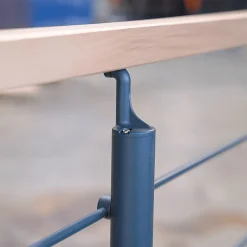 Kit garde-corps anthracite avec main courante hêtre 2m pose en applique, Opalu-Kordo New