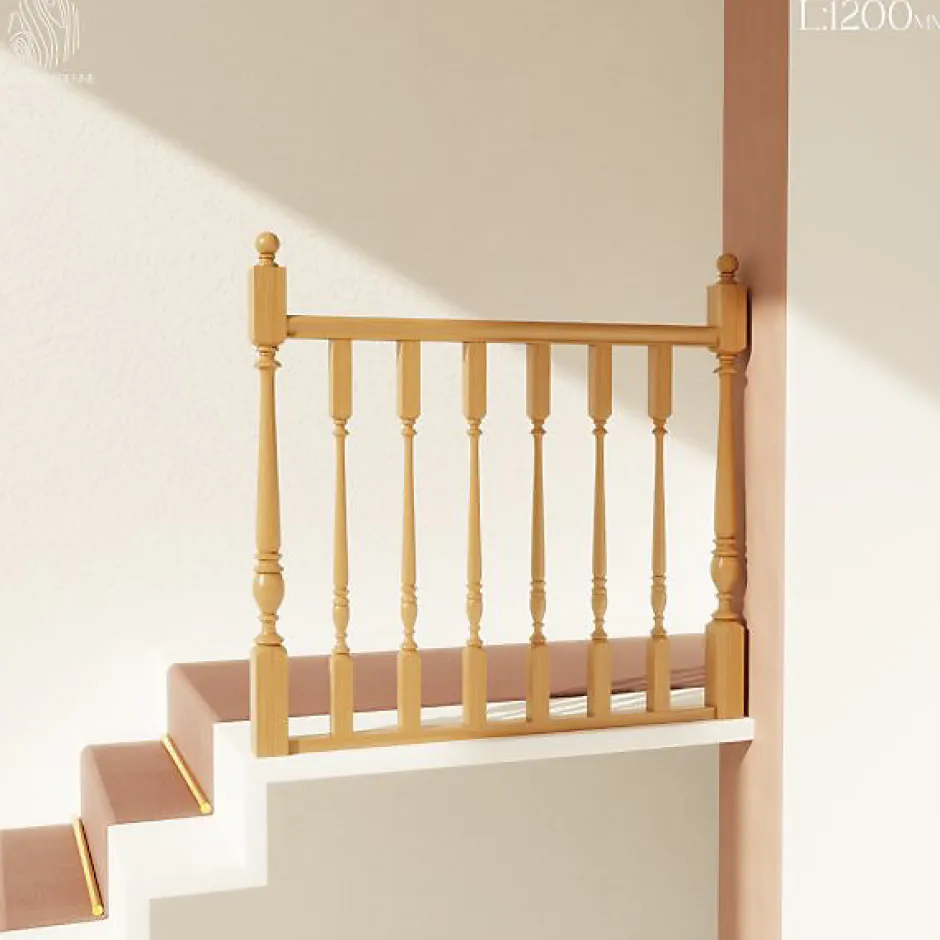 Decoparisienne Kit garde-corps bois massif tourné - Longueur 1200mm