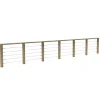 Decklinea Kit Garde-Corps JERSEY 6,9 m - Bois d'Epicea Traité Autoclave 4 - Tendeur en Inox - Recoupable - Montage Facile