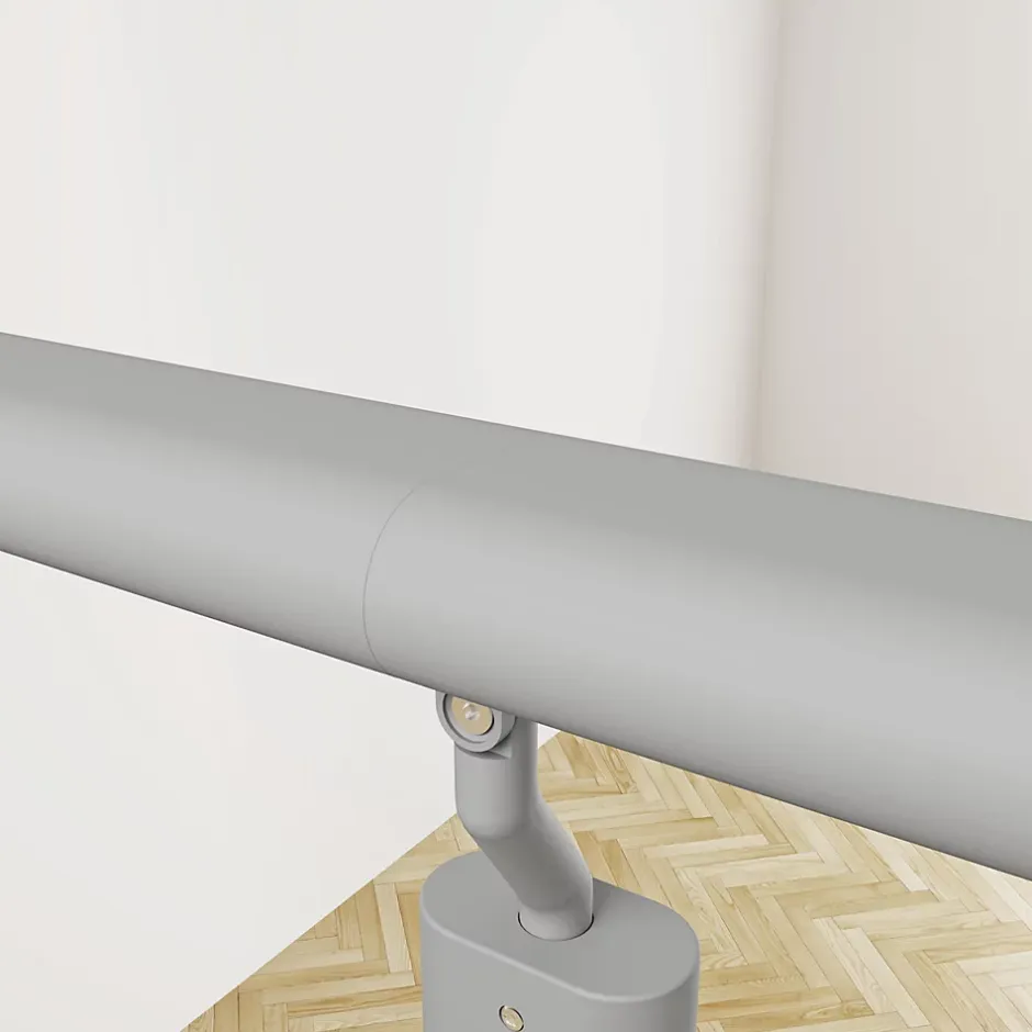 AICA Sanitaire Kit Garde-corps 1.5m alu argent avec 5 traverses et main courante - Pose suspendue et latérale - Intérieur et extérieur