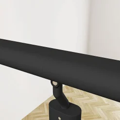 AICA Sanitaire Kit Garde-corps 1.5m alu noir avec 5 traverses et main courante - Pose suspendue et latérale - Intérieur et extérieur