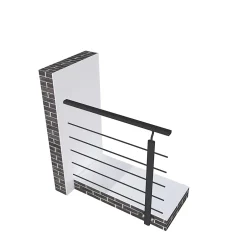 Kit Garde-corps 1m avec raccords muraux - Alu NOir - Pose suspendue et latérale - Pour usage intérieur et extérieur-AICA Sanitaire New