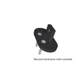Kit Garde-corps 1m avec raccords muraux - Alu NOir - Pose suspendue et latérale - Pour usage intérieur et extérieur-AICA Sanitaire New