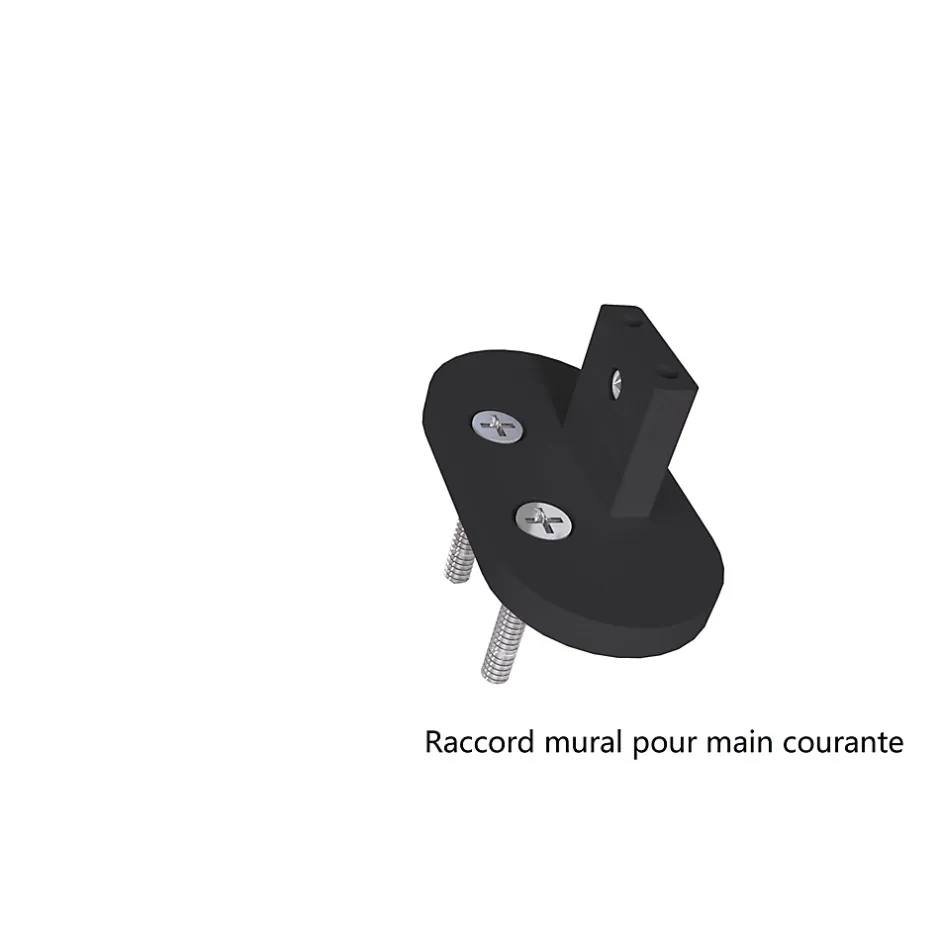 Kit Garde-corps 1m avec raccords muraux - Alu NOir - Pose suspendue et latérale - Pour usage intérieur et extérieur-AICA Sanitaire New