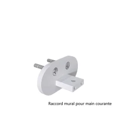 AICA Sanitaire Kit Garde-corps 2m avec raccords muraux - Alu ARGENT - Pose verticale à plat - Pour usage intérieur et extérieur