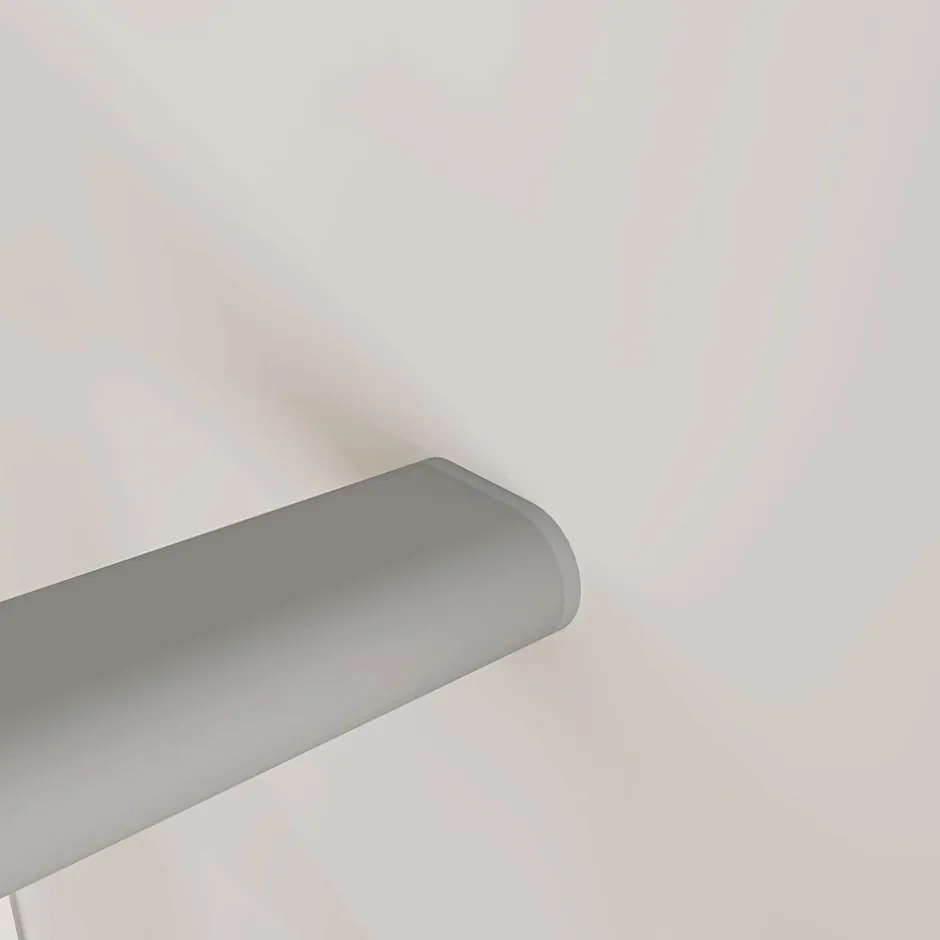 AICA Sanitaire Kit Garde-corps 2m avec raccords muraux - Alu ARGENT - Pose verticale à plat - Pour usage intérieur et extérieur