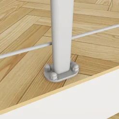 Saniland Kit Garde-corps 2ml garde-corps avec 5 traverses fixation à plat en aluminium Gris mat