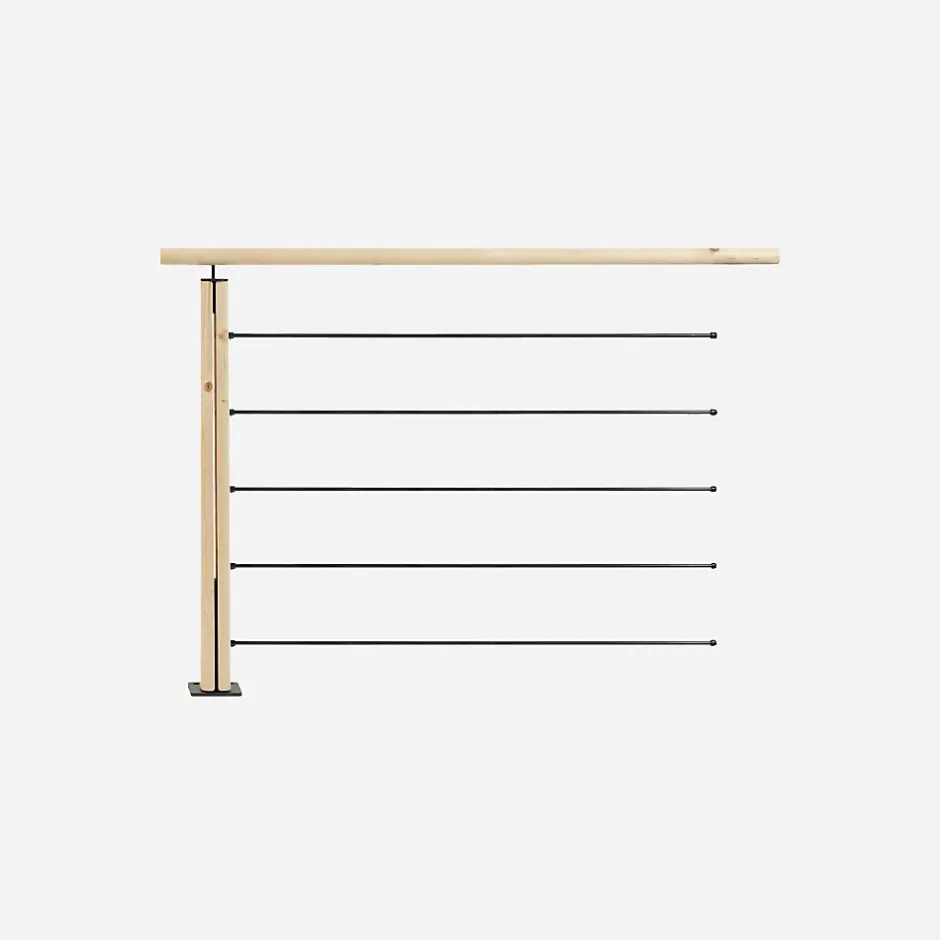 Kit garde-corps sapin 1m pose à plat, Graphit-Kordo New