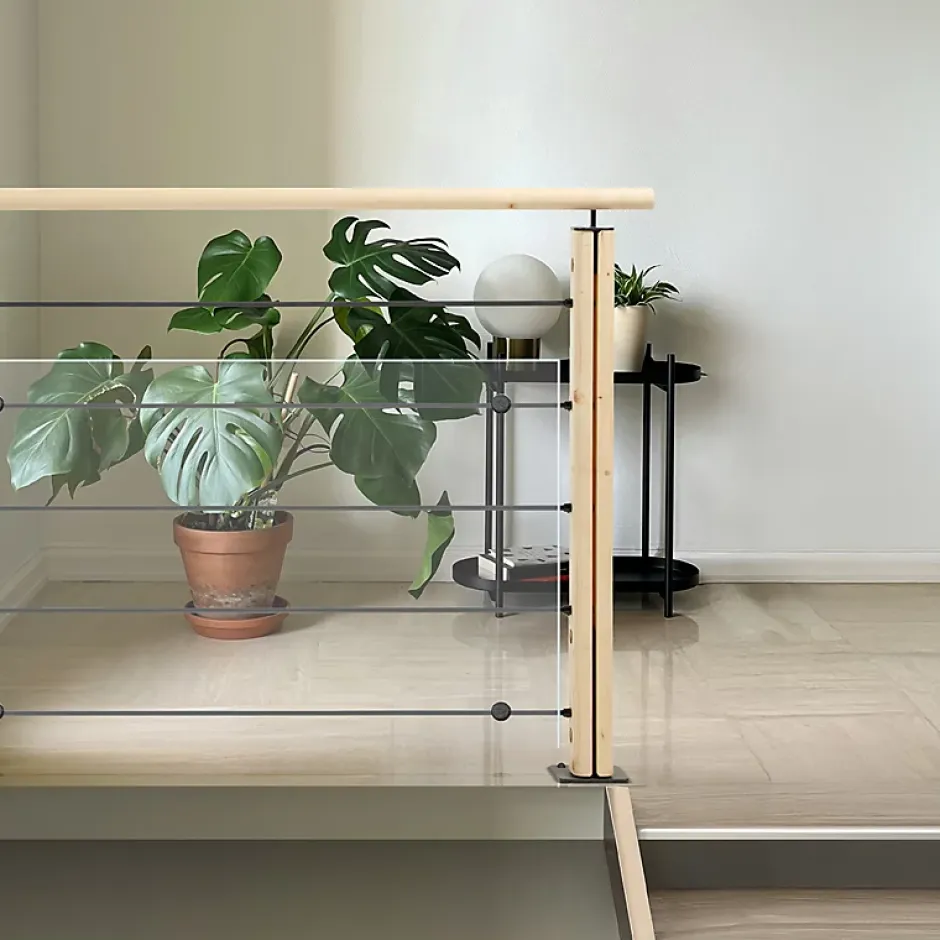 Kit garde-corps sapin 1m pose à plat, Graphit-Kordo New