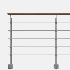 Kordo Kit garde-corps silver avec main courante Kebony 2m pose en applique, Opalu