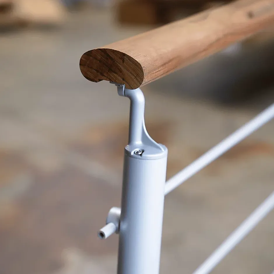 Kordo Kit garde-corps silver avec main courante Kebony 2m pose en applique, Opalu