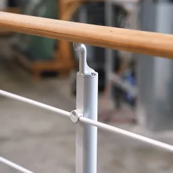 Kordo Kit garde-corps silver avec main courante Kebony 2m pose en applique, Opalu