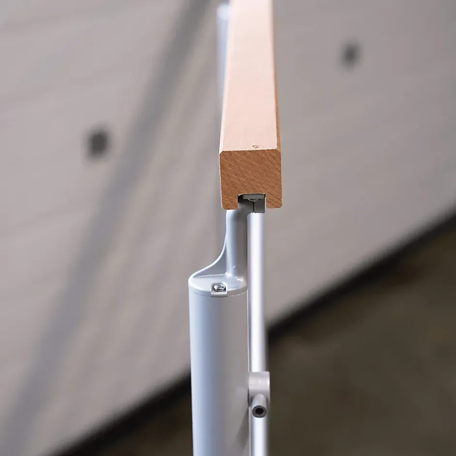 Kordo Kit garde-corps silver avec main courante hêtre 2m pose en applique, Opalu