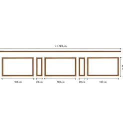 Nordlinger Pro Kit moulure décor 2 - 370 à 400cm - Moulure murale bois pour soubassement