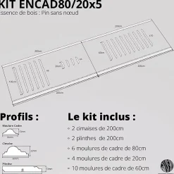 Kit moulures murales décorative 400cm - Cimaises - Plinthes - Style Haussmannien - Encadrement a peindre - 24 pièces-Decoparisienne Best