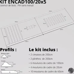 Kit moulures murales décorative 400 cm - Cimaises - Plinthes - Style Haussmannien - Encadrement a peindre - 24 pièces-Decoparisienne Sale