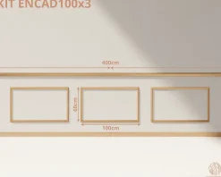 Decoparisienne Kit moulures murales décorative 400cm - Cimaises - Plinthes - Style Haussmannien - Encadrement a peindre - 16 pièces