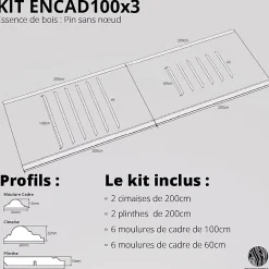 Decoparisienne Kit moulures murales décorative 400cm - Cimaises - Plinthes - Style Haussmannien - Encadrement a peindre - 16 pièces