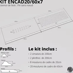 Decoparisienne Kit moulures murales décorative 400 cm - Cimaises - Plinthes - Style Haussmannien - Encadrement a peindre - 32 pièces