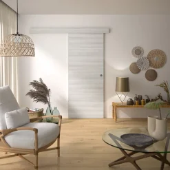 Optimum Kit Optirail Bilbao 2, Porte Coulissante, rail et bandeau Cache-Rail Mdf Revêtu 204 x 83 x 3,6 cm 204 x 83 x 3,6 cm