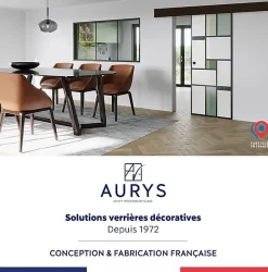 KIT Porte coulissante en verre + Rail à pince Noir Coffrage - MONDO OPAQUE VERTE - H. 204 x L. 93 cm - Fabrication Française-Aurys New