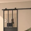 Optimum Kit porte coulissante en applique Atelier noir cadre en aluminium et verre transparent H. 204 X 73 X 3,6 Cm H 204 x 73 x 3,6 cm H 204 x 73 x 3,6 cm